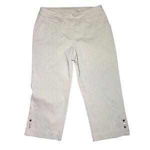 Slim-Sation Multiples Womens Beige Slimming Stretch Crop Pants Tummy Control 10